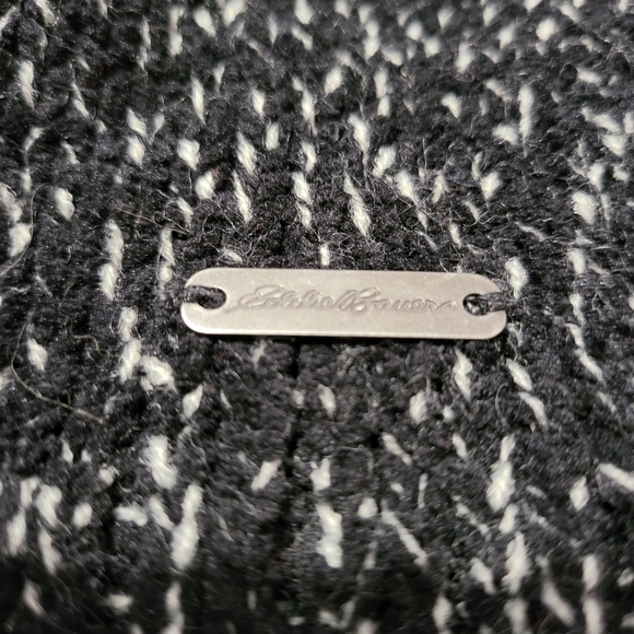 💕 NEW! Eddie Bauer Lounge Around open-front cardigan black/white L $90 NWT - Picture 6 of 16